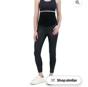 Black High-Waisted Faux Leather Leggings By Time And Tru Size Large